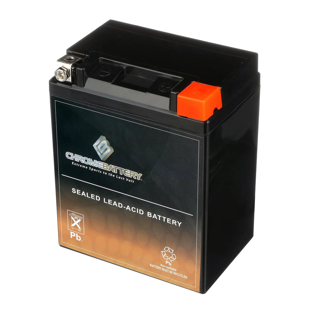 Chrome Battery YTX14AHL-BSize (14AHL-BSize 12 Volt,12 Ah, 210 CCA) Motorcycle Battery for Sizeuzuki 1100cc Gsx-r1100 1987