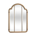Elegant Arched Gold-Finished Triple Panel Mirror for Home Decor