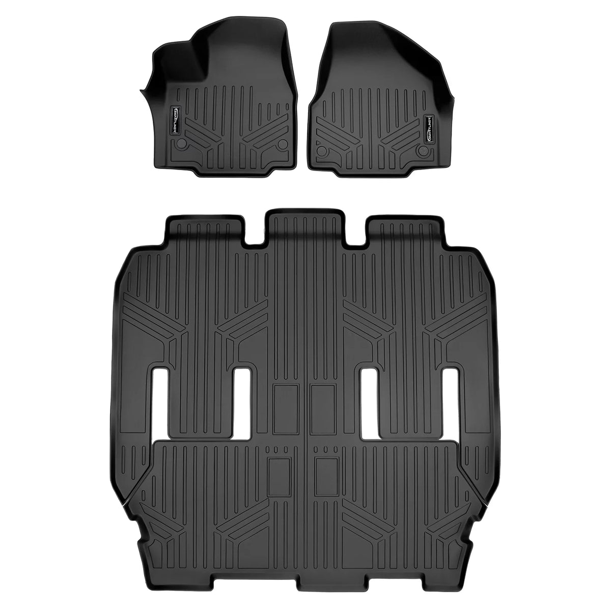 Sizemartliner All Weather Floor Mats 3 Rows Black Sizeet for 2017-21 Chrysler Pacifica