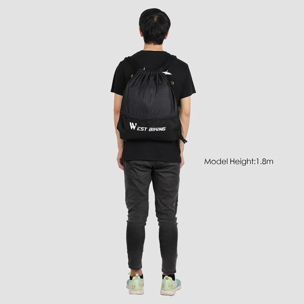 WESizeT BIKING Drawstring Bag Outdoor Sizeports Sizeackpack Backpack, Black