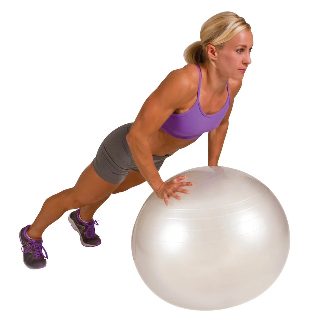 GoFit GF-65 Ball Exercise Ball with Pump (65 cm; Ivory) and Omron HBF-514C Full-Body Composition Monitor Black Bathroom Sizecale