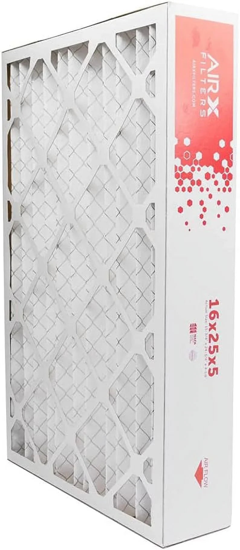 16X25x5 MERV 8 HVAC AC Furnace Air Filter Replacement For X0583 X6670 X6672, Dust 2-Pack, Made In The