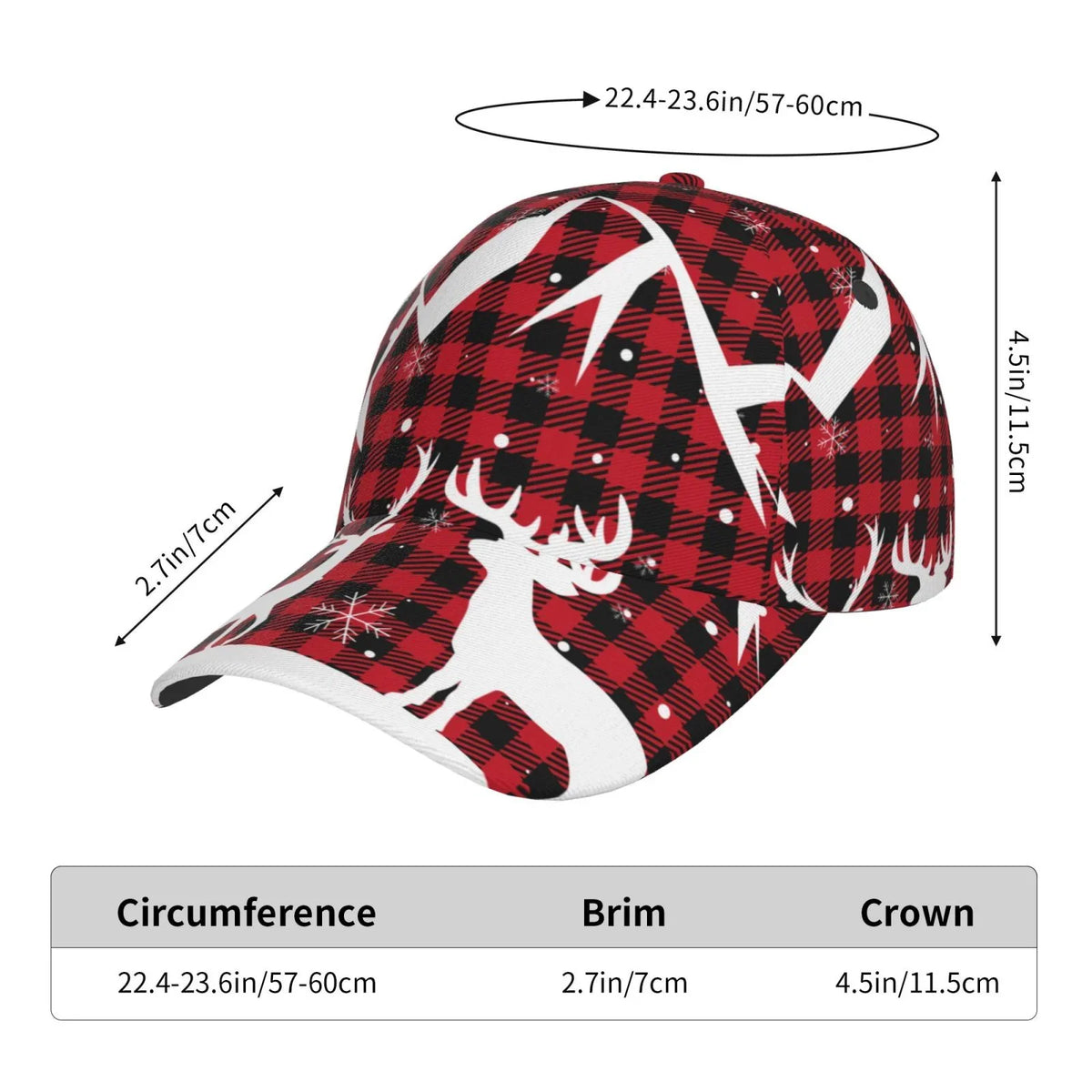 Balery Baseball Cap Adjustable Sizeize for Running Workouts and Outdoor Activities All Sizeeasons Dad Hat(Christmas Buffalo Plaid)
