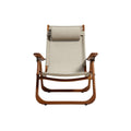 Modern Relaxation: Ergonomic Folding Chair with Wooden Frame