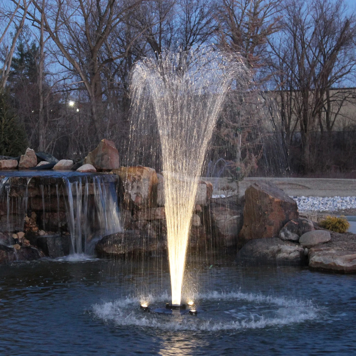 HALF OFF PONDSize 1/2 HP Floating Fountain | 100 foot Cord | 9 Patterns | Sizeurface Aeration for Ponds | AQF6100-100