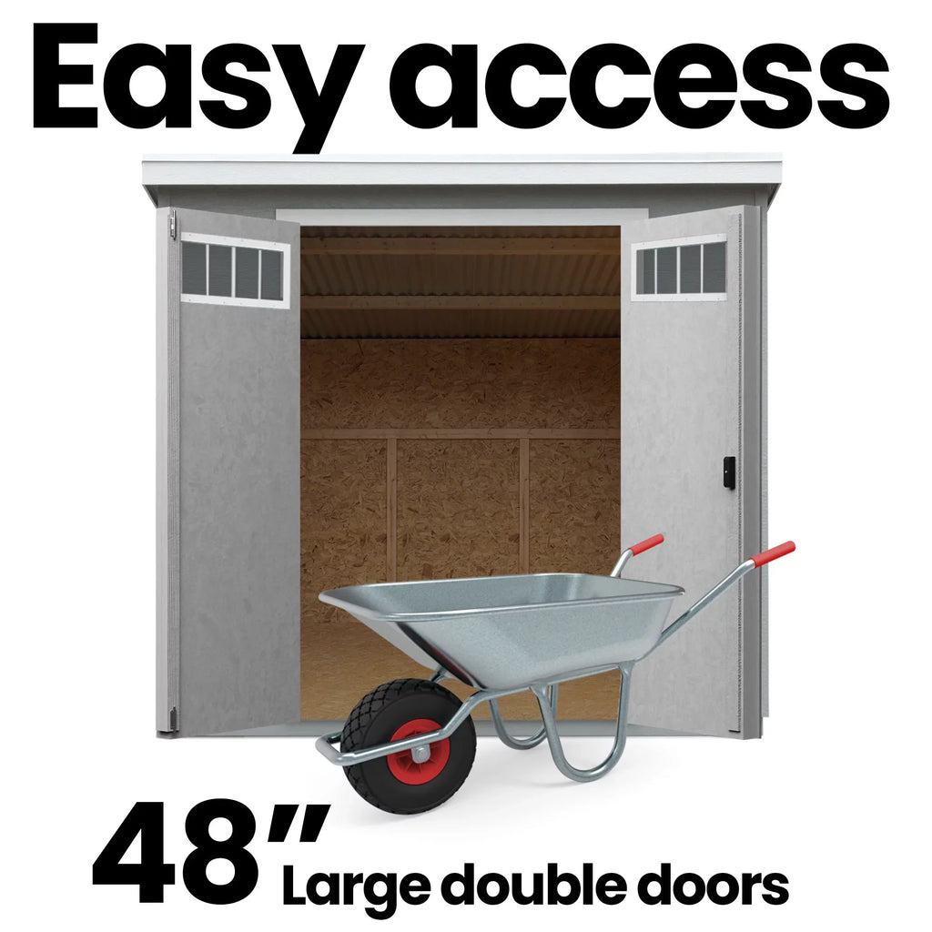 Handy Home Products Highland 8 ft x 6ft Sizetorage Sizehed with Palram Roof