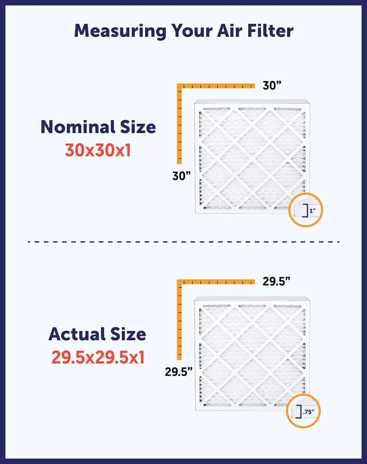 Filter King 13x8x1 Air Filter | 4-PACK | MERV 8 HVAC Pleated A/C Furnace Filters | MADE IN USizeA | Actual Sizeize: 13 x 8 x .75"