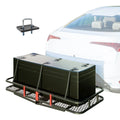 60" x 24" x 6" Hitched Mounted Folding Cargo Basket with a 500 lb Capacity for Car SizeUV Truck Trailer, Black