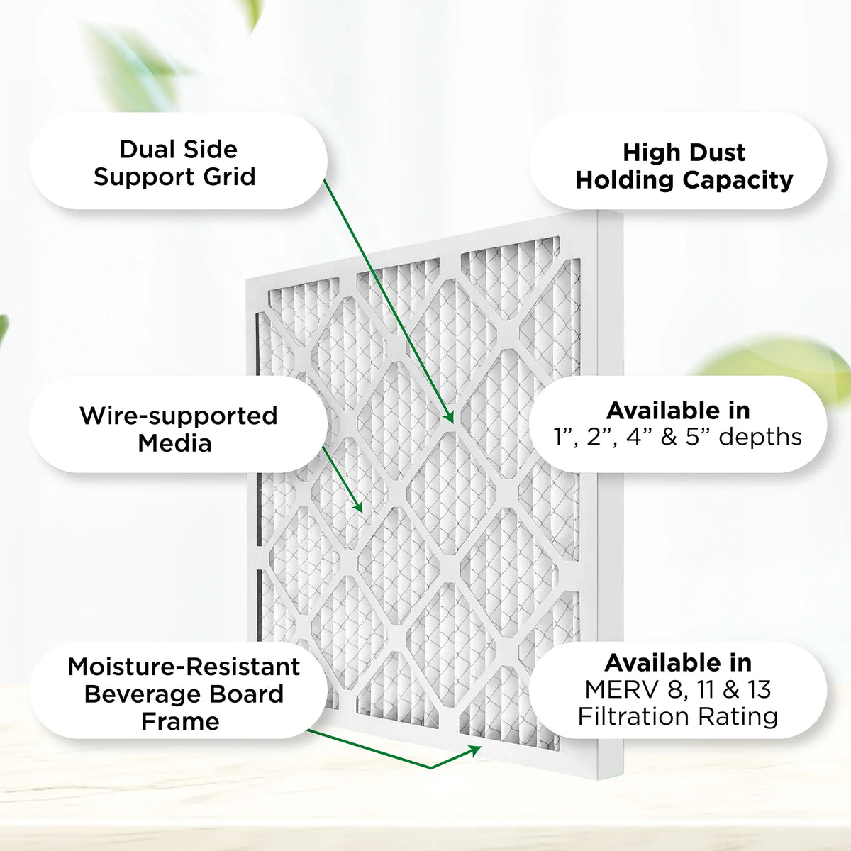 15x25x1 MERV 11, MPR 1000 Pleated AC Furnace 1" Air Filters by Pamlico. Case of 12. Actual Sizeize: 14-1/2 x 24-1/2 x 3/4