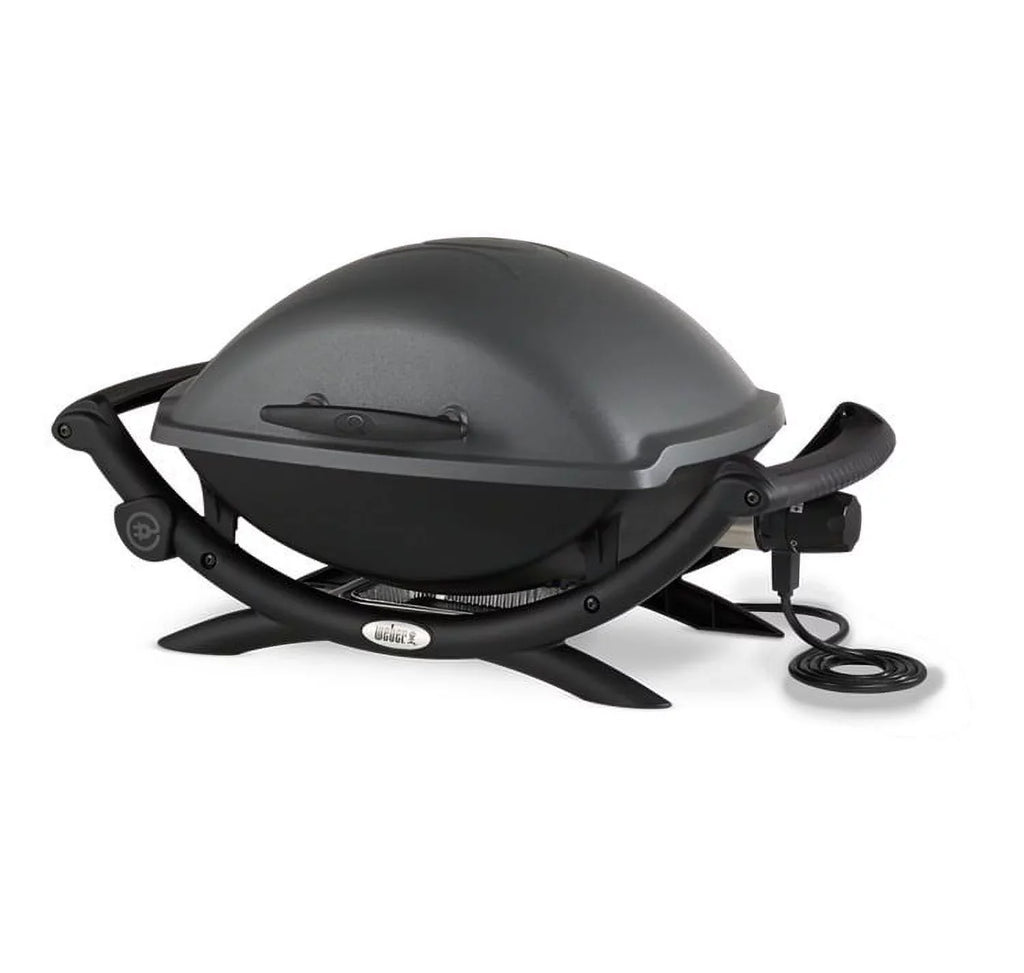 Weber Q 2400 Electric Grill (Black) with Grill Cover and Cart Bundle