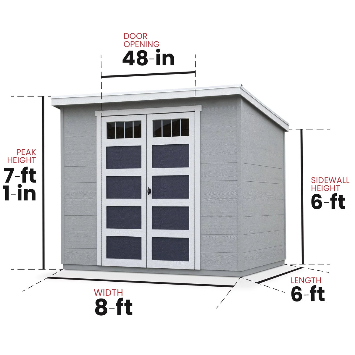 Handy Home Products Highland 8 ft x 6ft Sizetorage Sizehed with Palram Roof