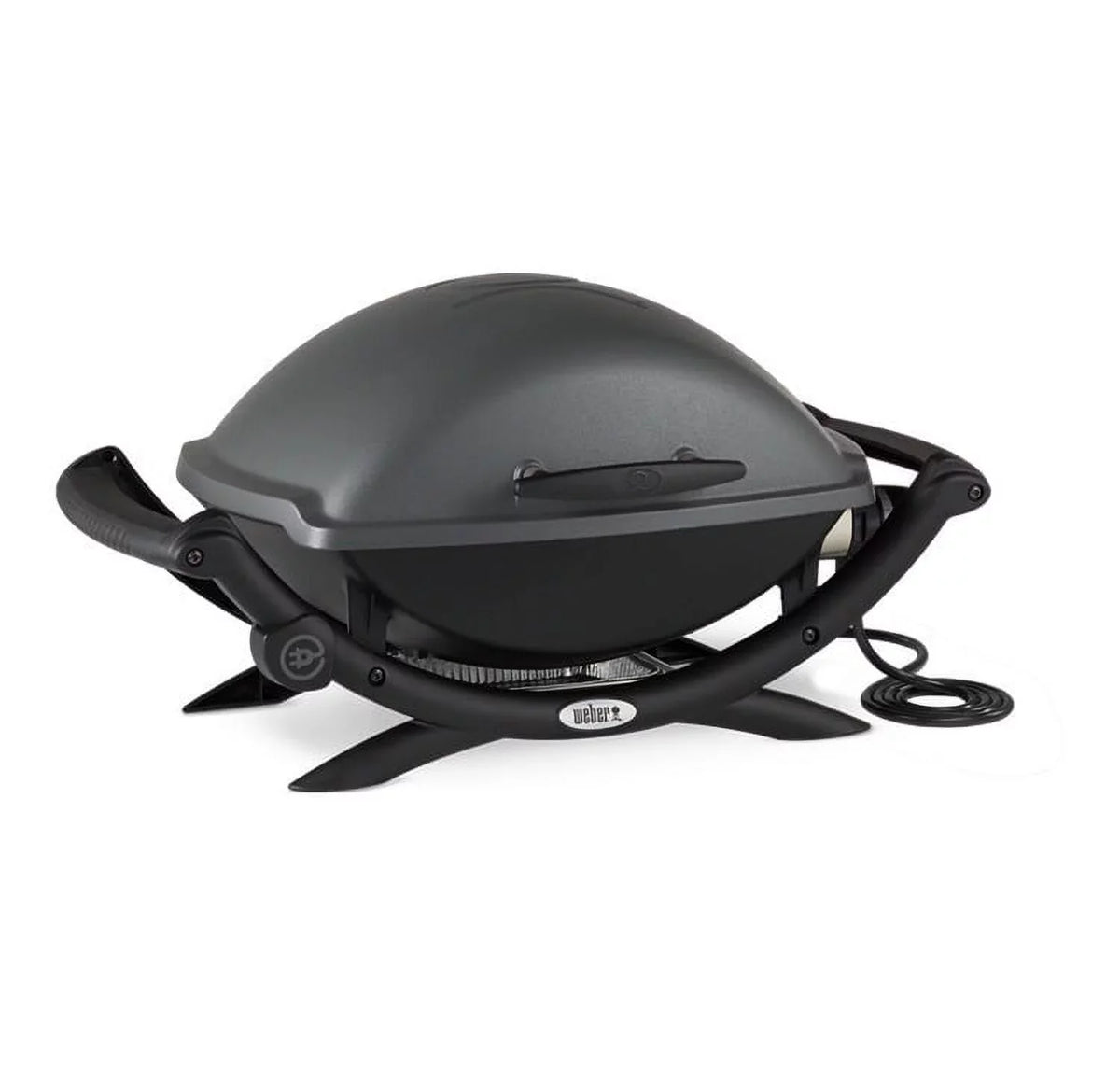 Weber Q 2400 Electric Grill (Black) with Grill Cover and Cart Bundle
