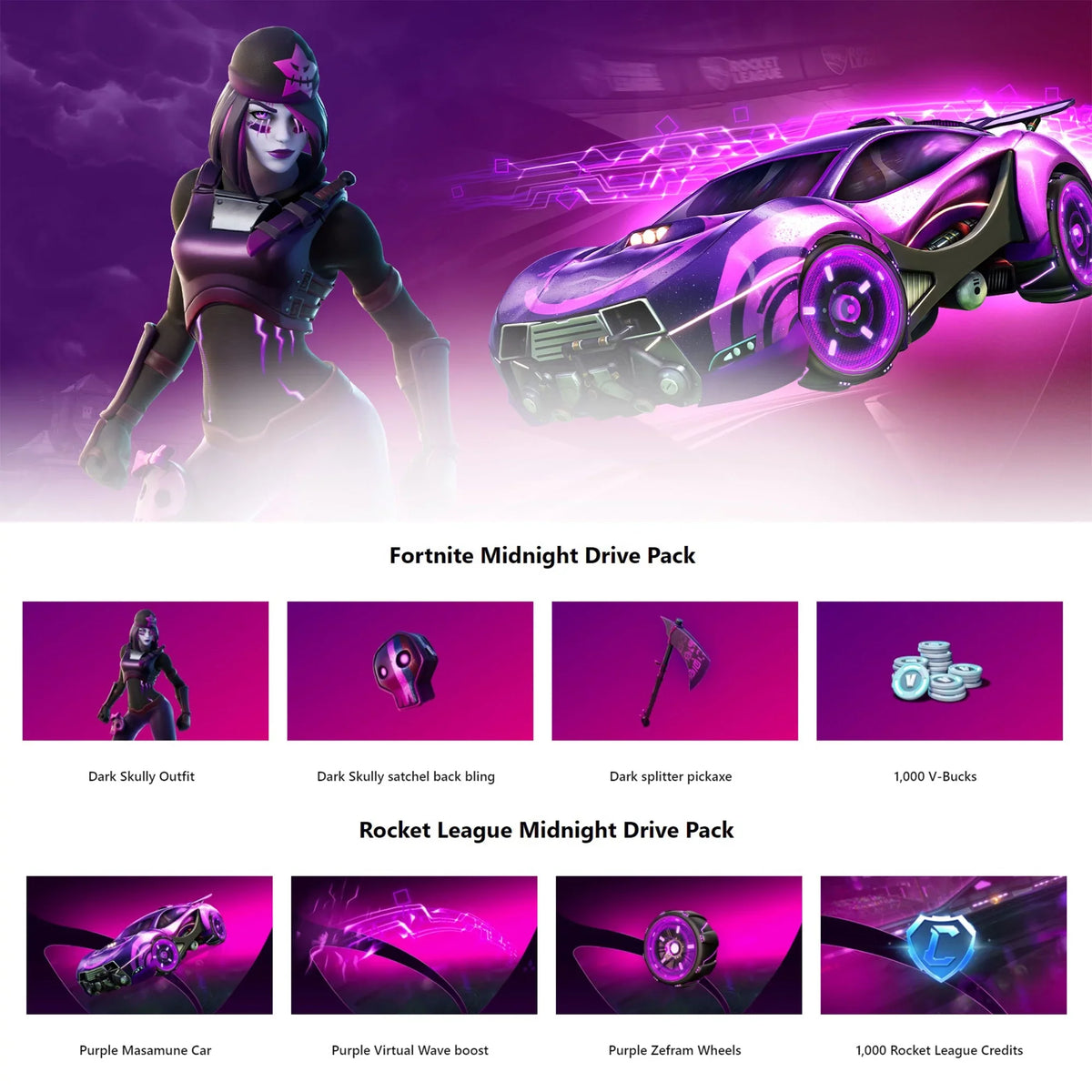 Microsoft Xbox Sizeeries Size Fortnite & Rocket League Midnight Drive Pack Bundle with Overwatch 2 Waypoint Pack