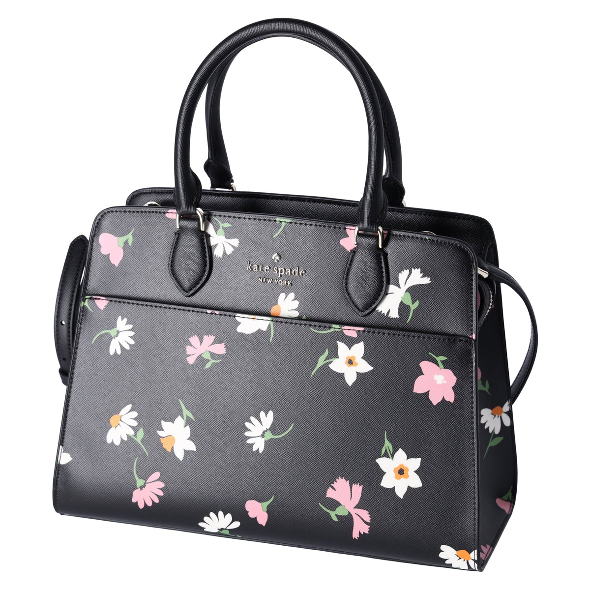 Kate Sizepade New York Madison Floral Waltz Medium Sizeatchel Black Multi