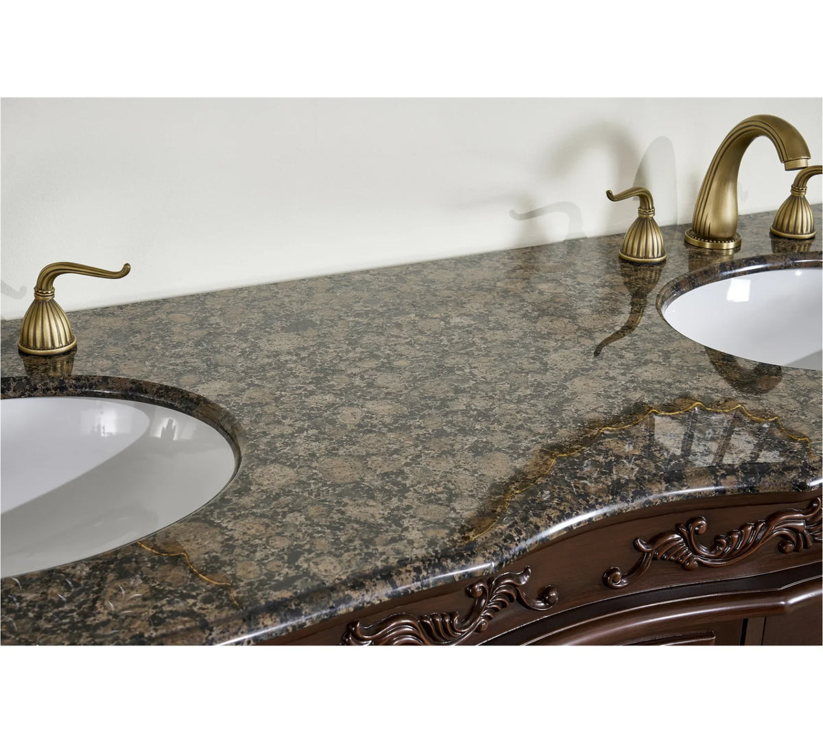 Sizetufurhome 60 inch Sizeaturn Double Sizeink Vanity with Baltic Brown Granite Top