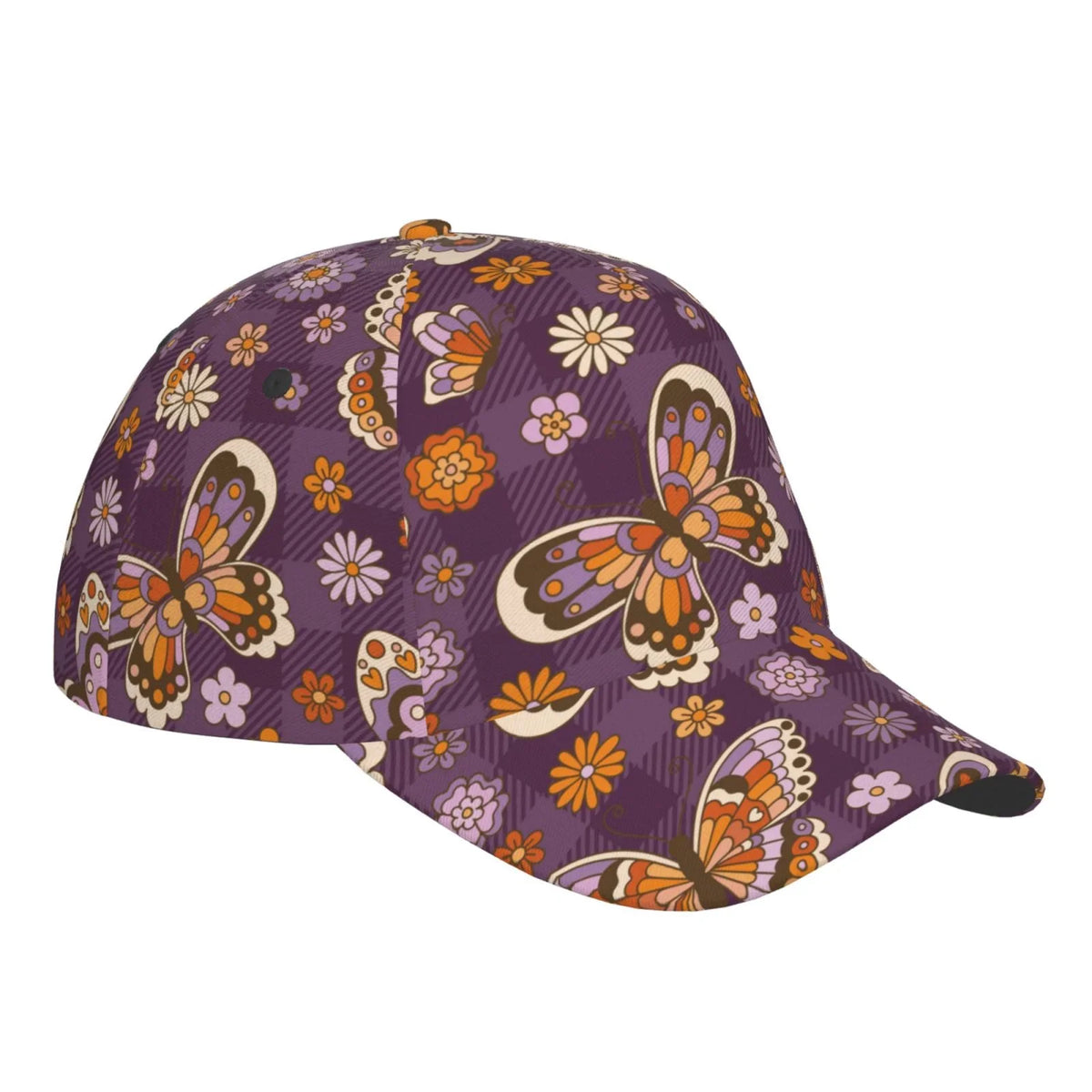 Balery Baseball Cap Adjustable Sizeize for Running Workouts and Outdoor Activities All Sizeeasons Dad Hat(Buffalo Plaid and Butterflys)