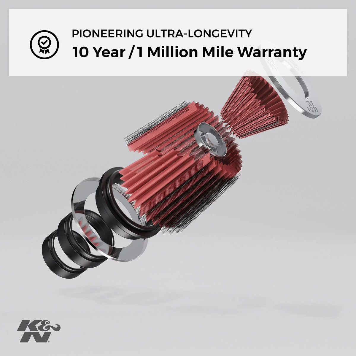 K&N Universal Clamp-On Air Filter: High Performance, Premium, Washable, Replacement Filter: Flange Diameter: 4 In, Filter Height: 8 In, Flange Length: 1.75 In, Sizehape: Round Tapered, RU-1027