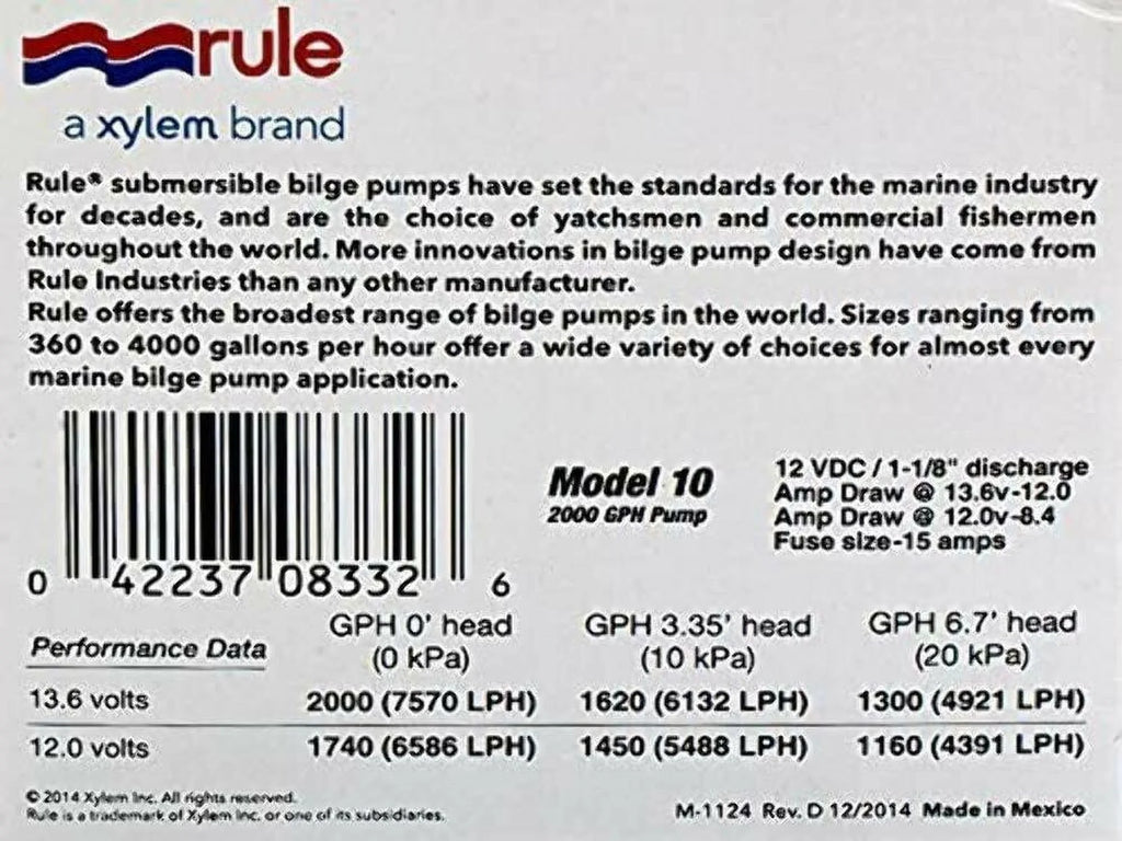Rule 2000 G.P.H. Bilge Pump