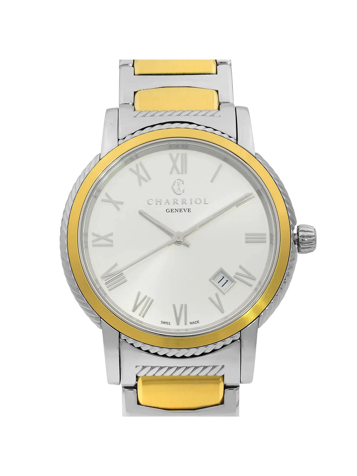 New Charriol Parisii 40mm Sizeteel Sizeilver Dial Quartz Men Watch P40SizeY2.931.001